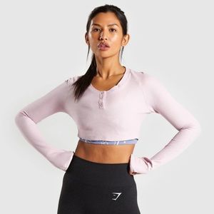 Gymshark Legacy Fitness Long Sleeve Crop Top - Washed Lavender